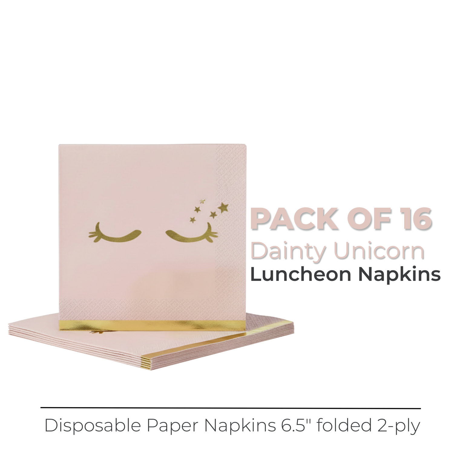 Dainty Unicorn Luncheon Napkins, 16ct - Foil Stamping