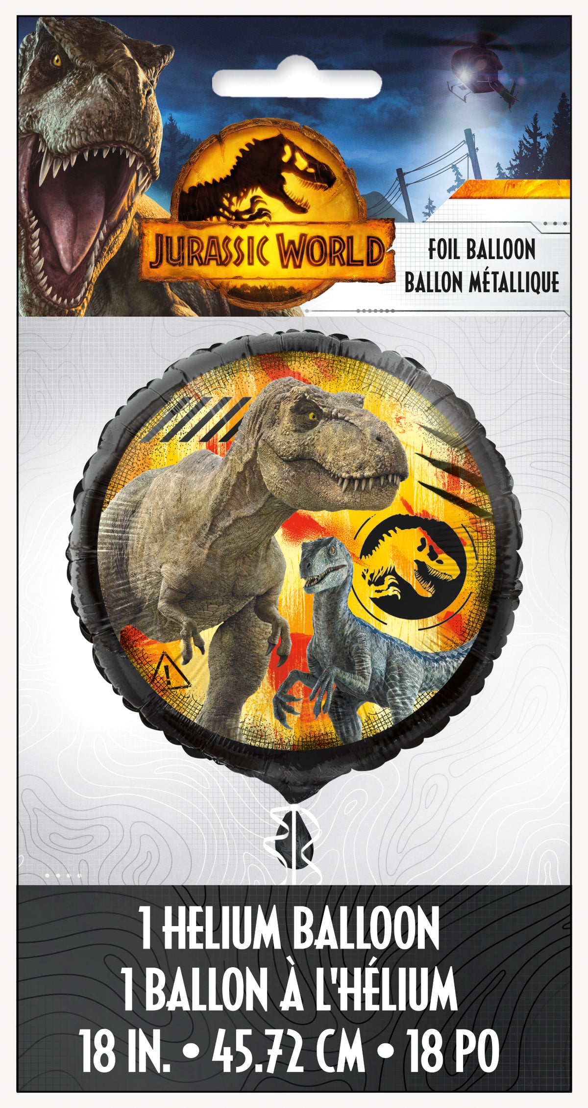 Jurassic World 3 18" Foil Balloon - Packaged - Image 2