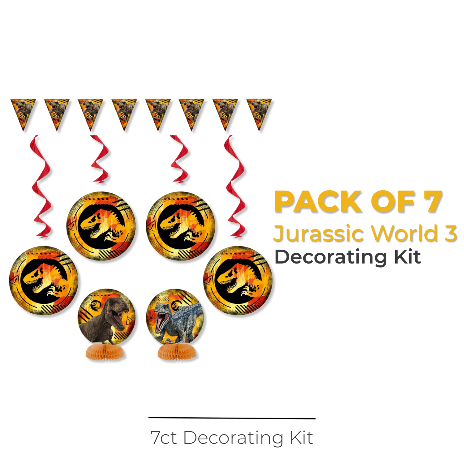 Jurassic World 3 Decorating Kit, 7pc