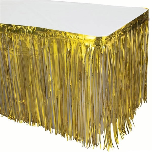 Gold Fringed Table Skirt