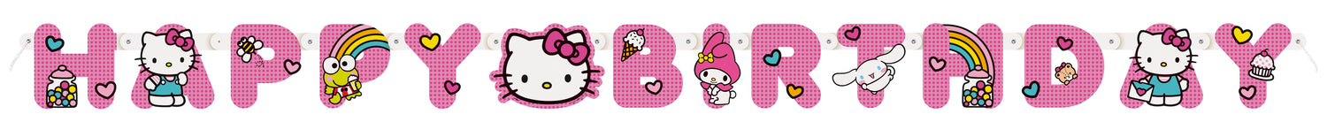 Hello Kitty and Friends "Happy Birthday" Jointed Banner, 6.25 ft
