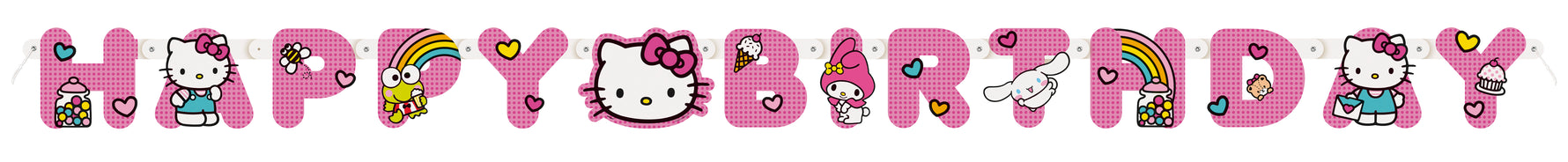 Hello Kitty and Friends "Happy Birthday" Jointed Banner, 6.25 ft