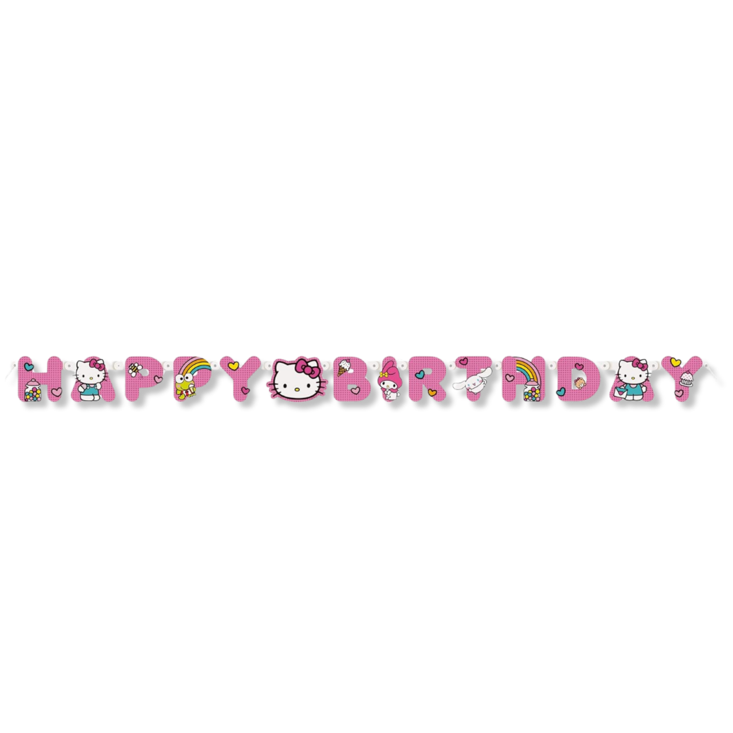 Hello Kitty and Friends "Happy Birthday" Jointed Banner, 6.25 ft