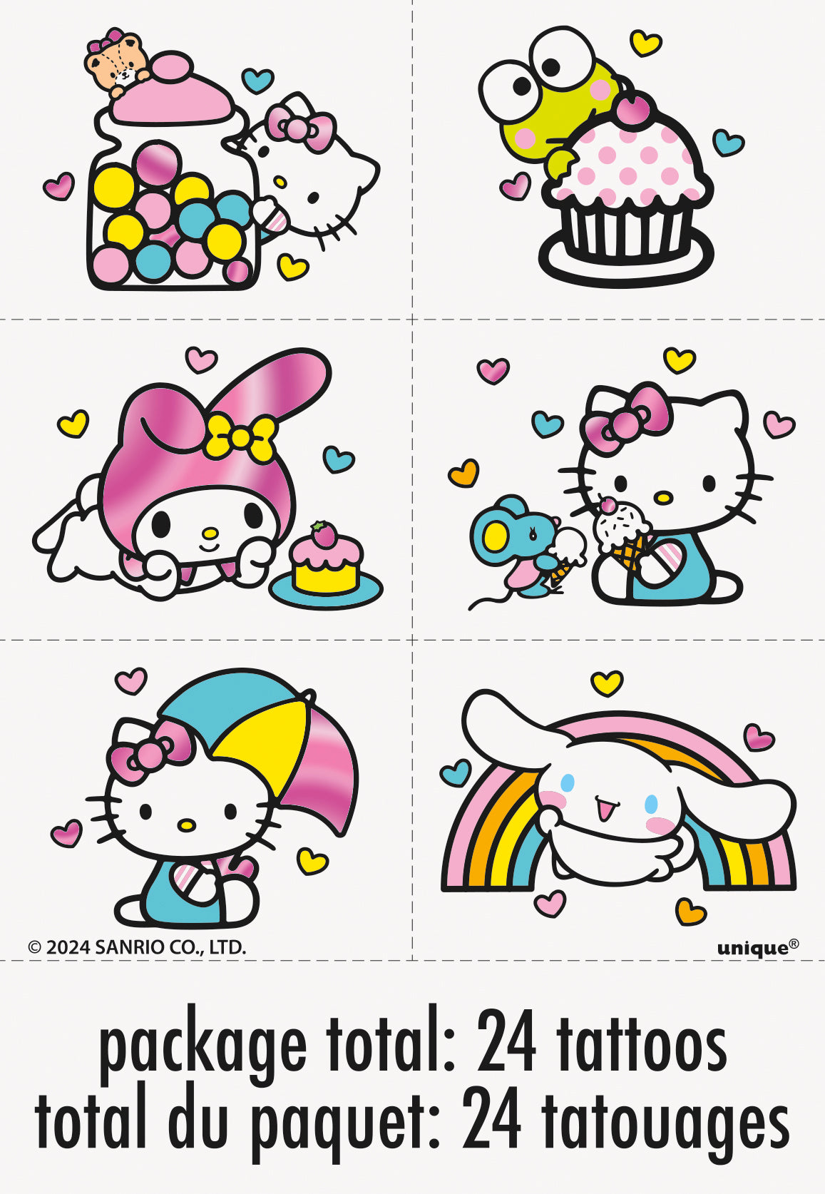 Hello Kitty and Friends Foil Tattoos, 24ct