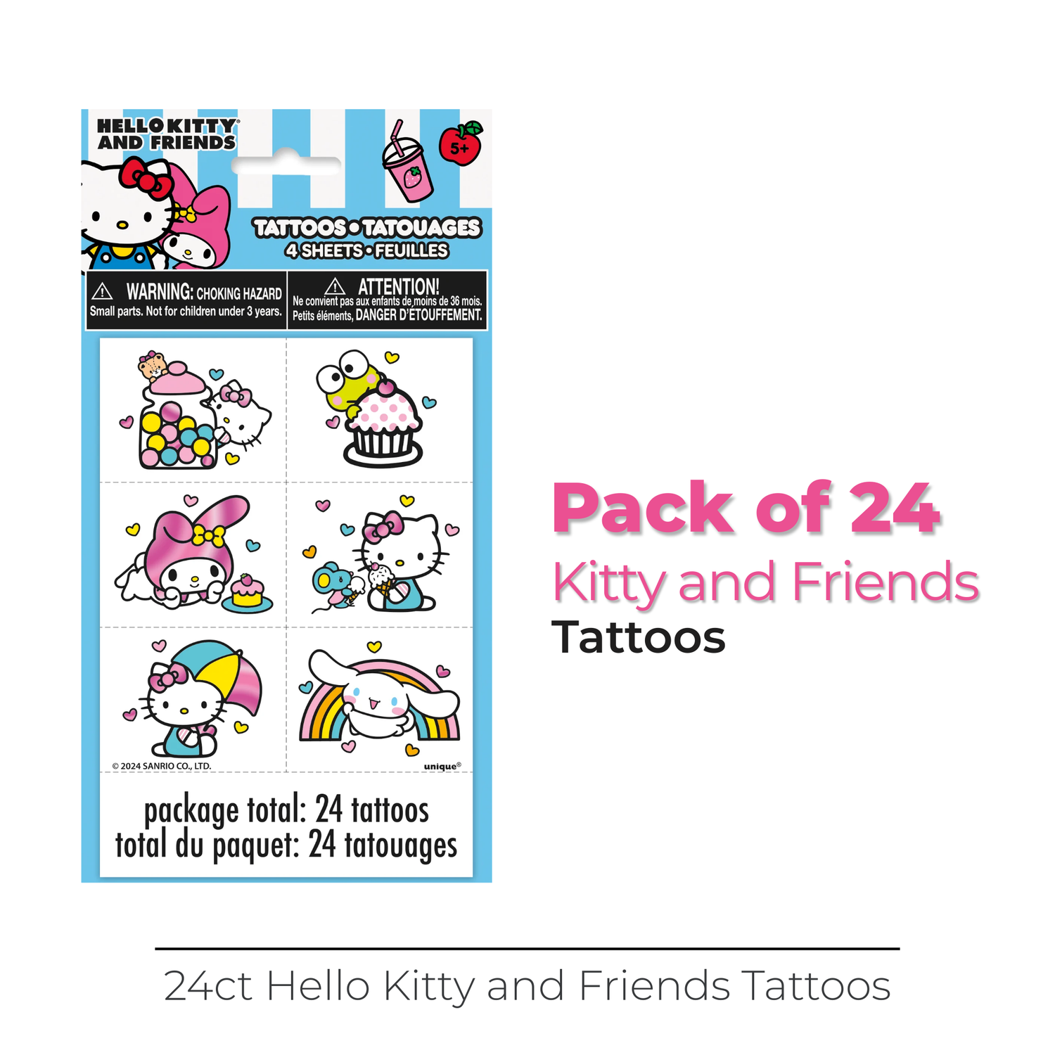 Hello Kitty and Friends Foil Tattoos, 24ct