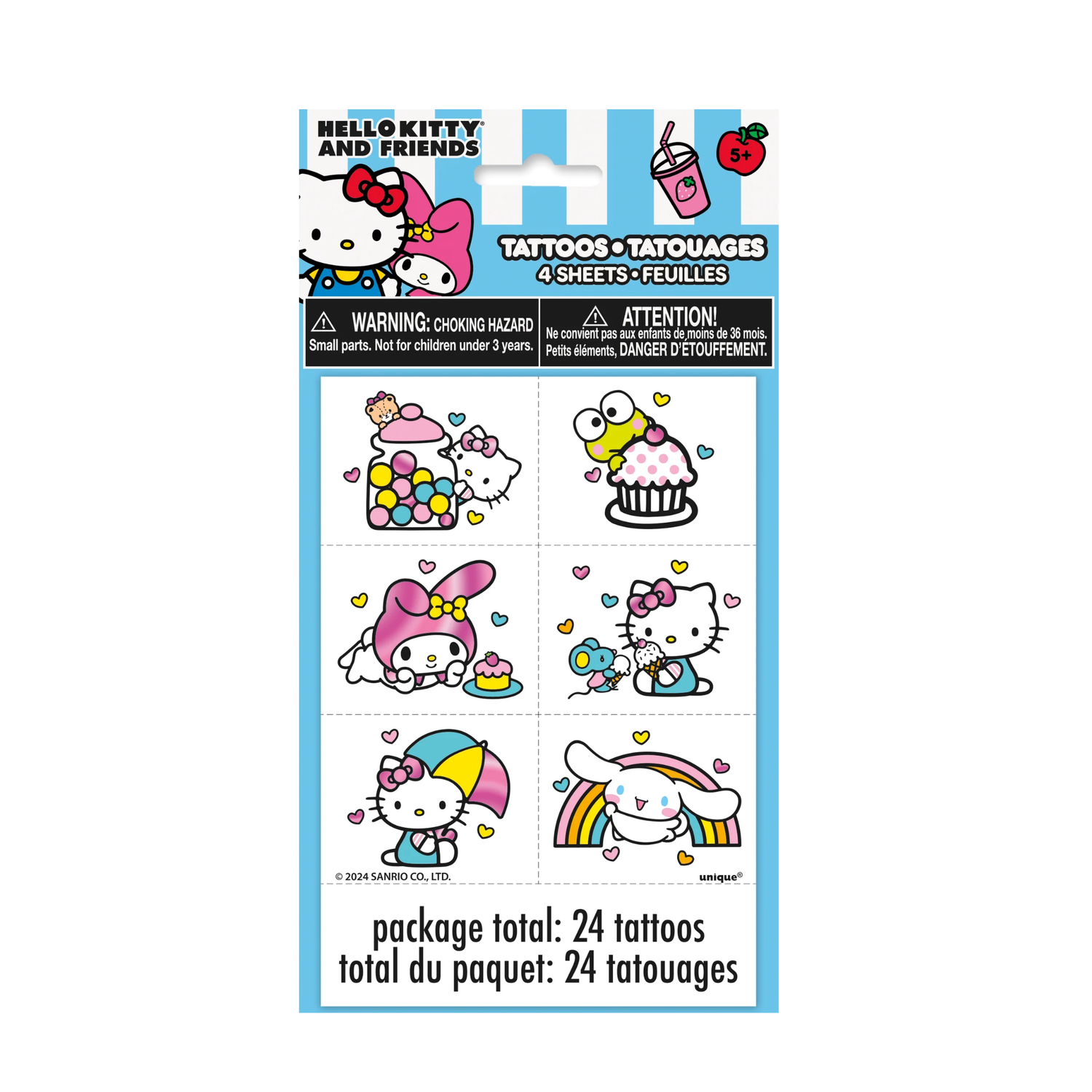 Hello Kitty and Friends Foil Tattoos, 24ct