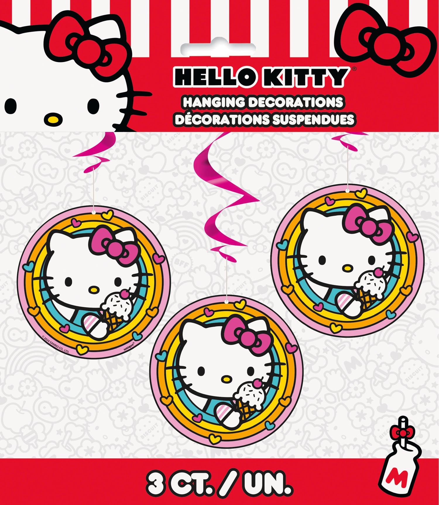 Hello Kitty and Friends 26" Hanging Swirl Decorations, 3ct
