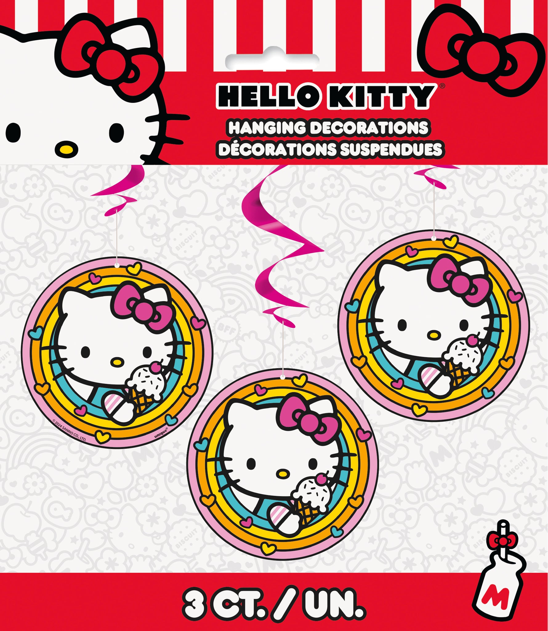 Hello Kitty and Friends 26" Hanging Swirl Decorations, 3ct