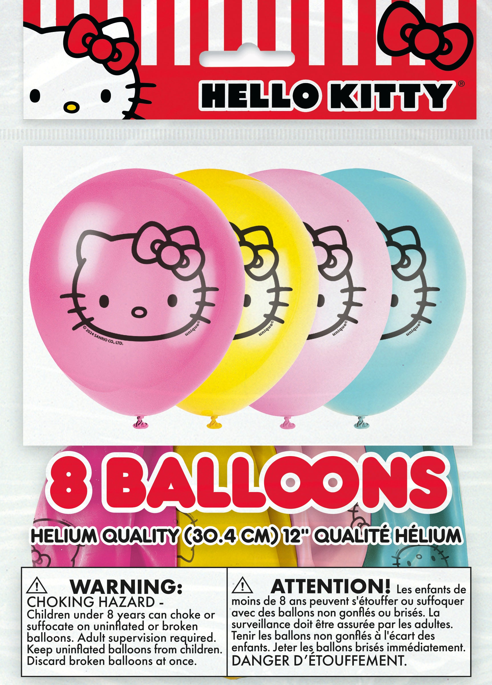 Hello Kitty and Friends Assorted 12" Latex Balloons, 8ct