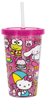 Hello Kitty and Friends Reusable 16oz Insulated Plastic Tumbler with Straw