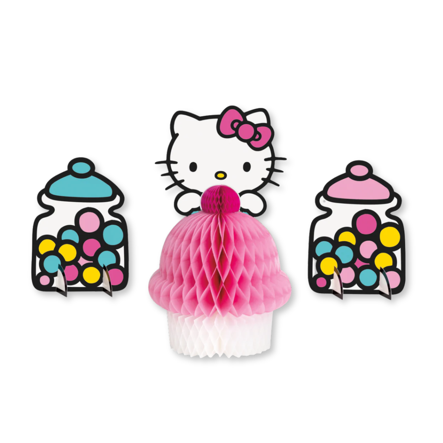 Hello Kitty and Friends Assorted Honeycomb Centerpiece Decorations, 3ct