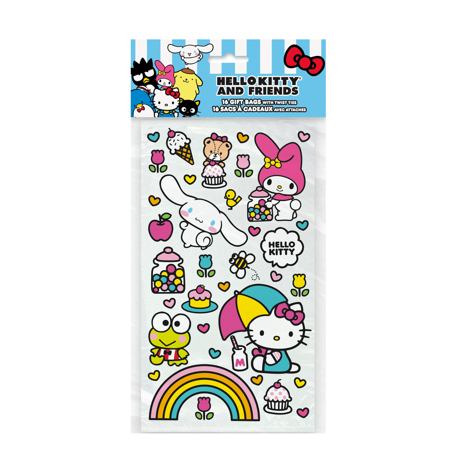 Hello Kitty and Friends Cellophane Bags 5" x 9", 16ct
