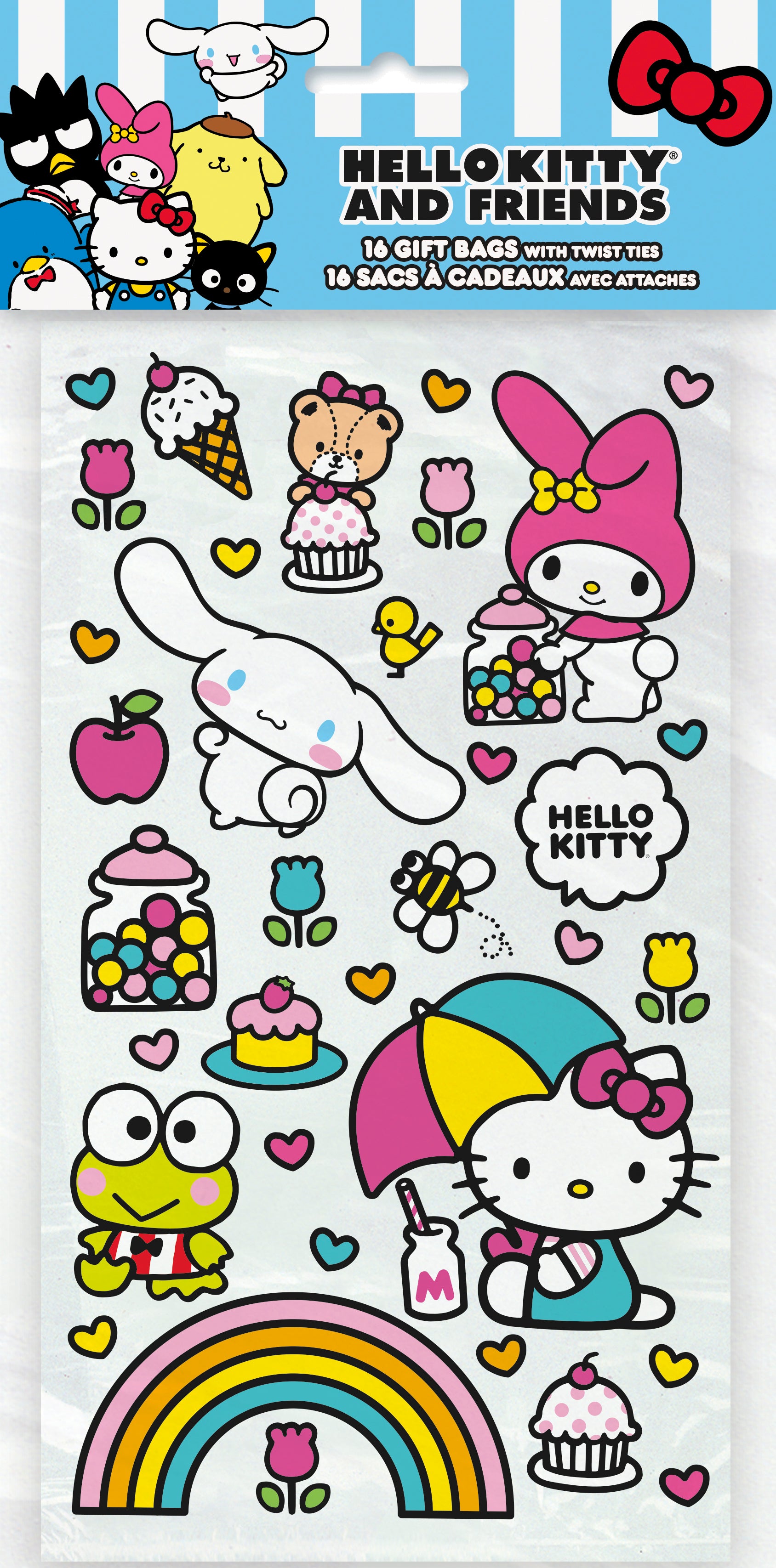 Hello Kitty and Friends Cellophane Bags 5" x 9", 16ct - Image 2