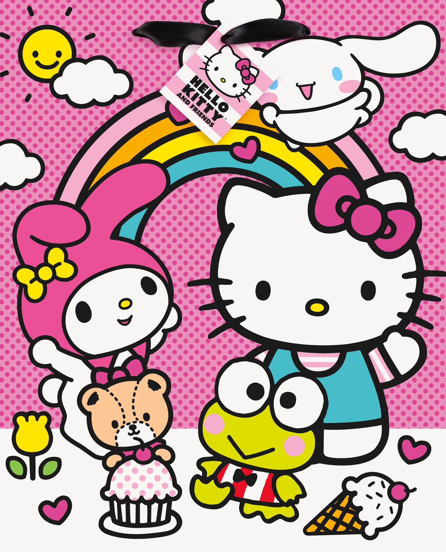Hello Kitty and Friends Large Gift Bag with Ribbon Handle - Image 2