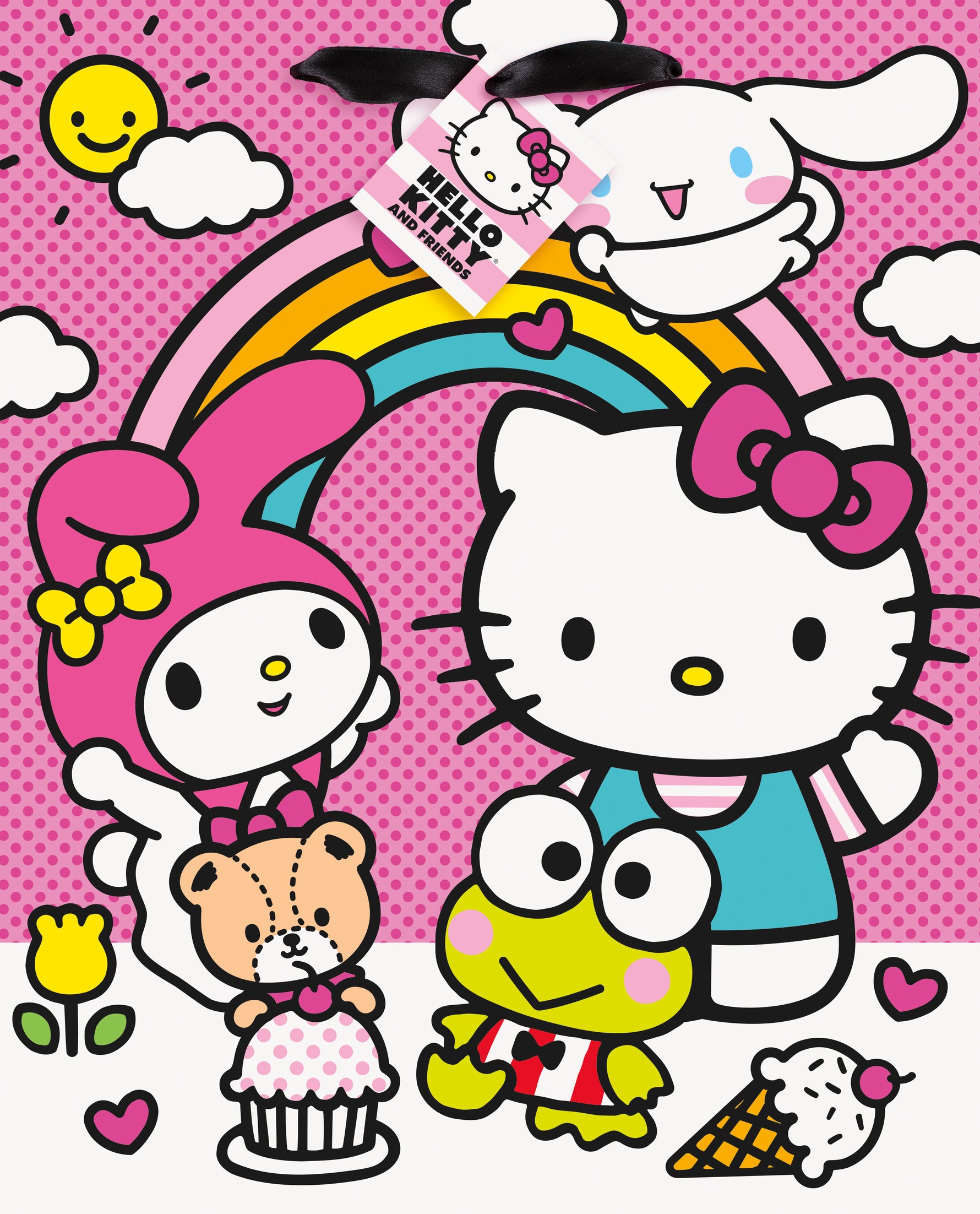 Hello Kitty and Friends Large Gift Bag with Ribbon Handle - Image 2