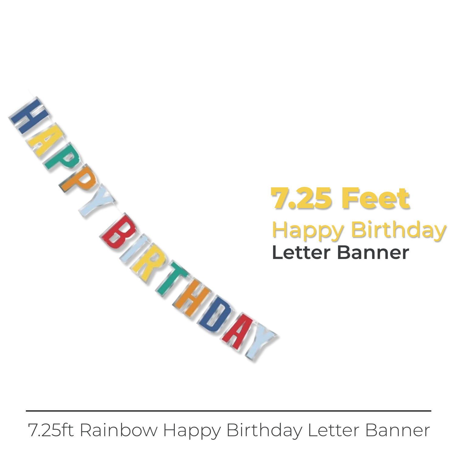 Happy Birthday Dots "Happy Birthday" Letter Banner, 7.25 ft - Foil Stamping
