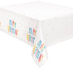 Birthday Mayhem Rectangular Plastic Table Cover, 54" x 84", Short Fold - Image 3