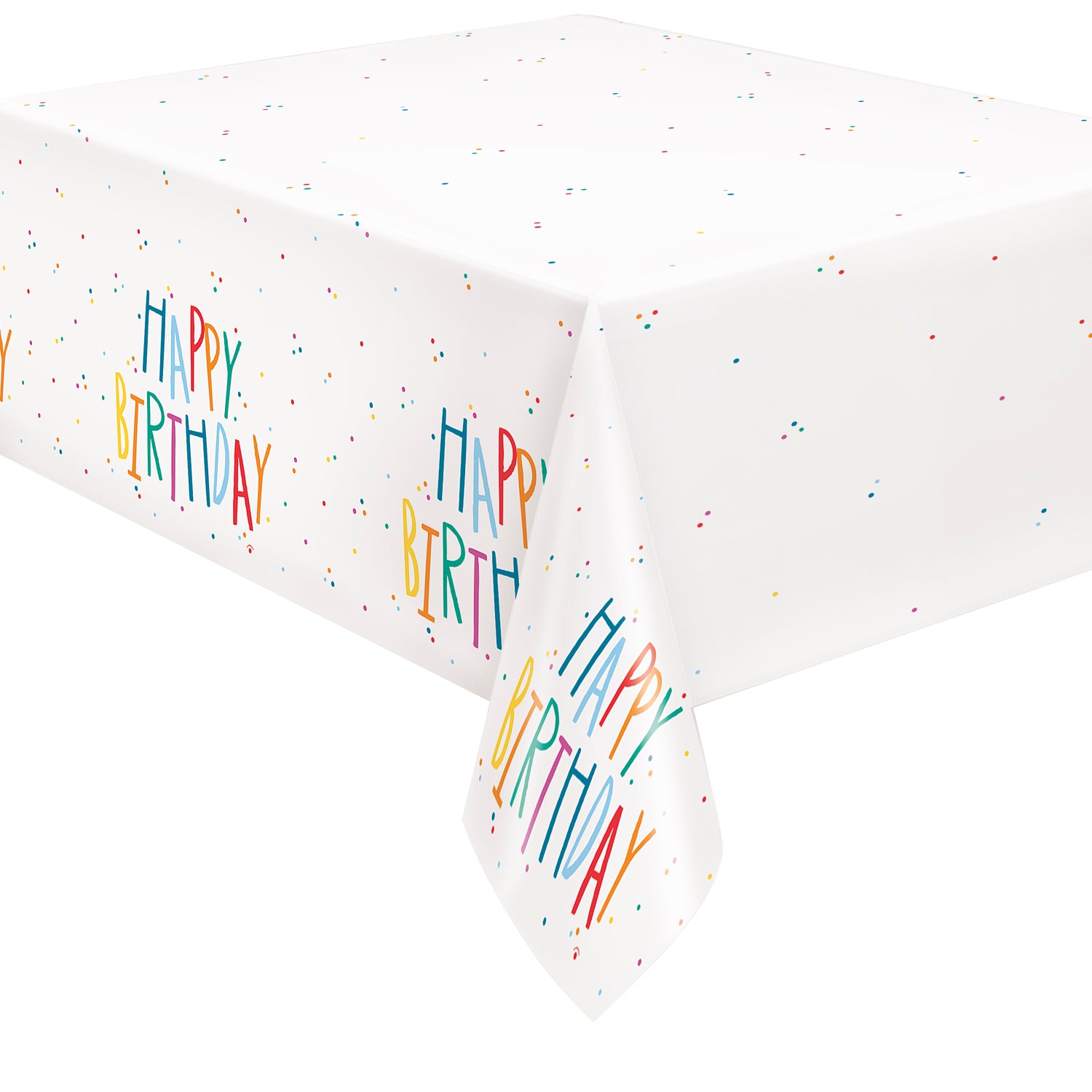 Birthday Mayhem Rectangular Plastic Table Cover, 54" x 84", Short Fold - Image 3