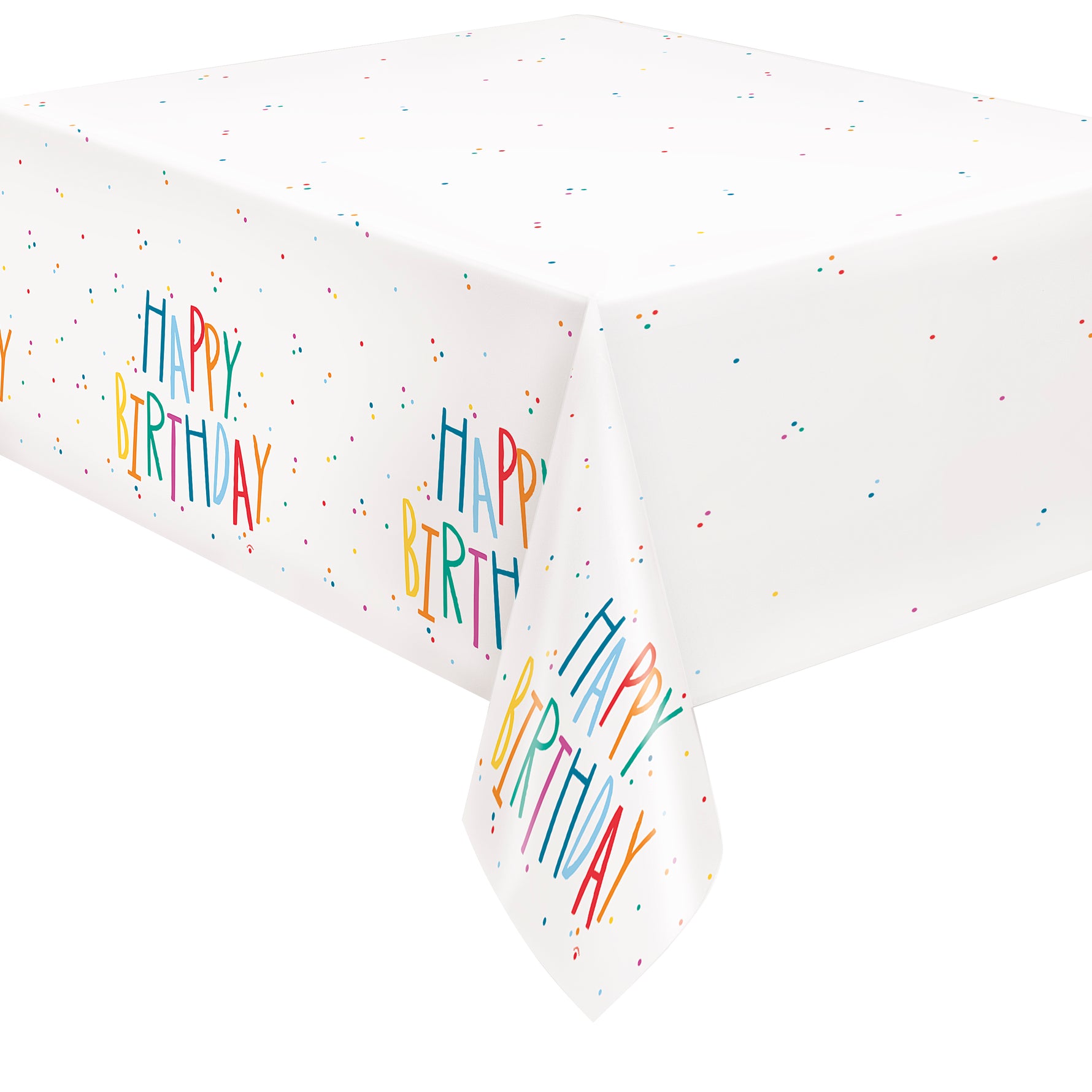 Birthday Mayhem Rectangular Plastic Table Cover, 54" x 84", Short Fold - Image 3