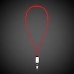 Blue LED Lanyard with Badge Clip