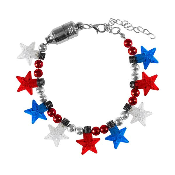 LED Patriotic Star Bead Bracelet