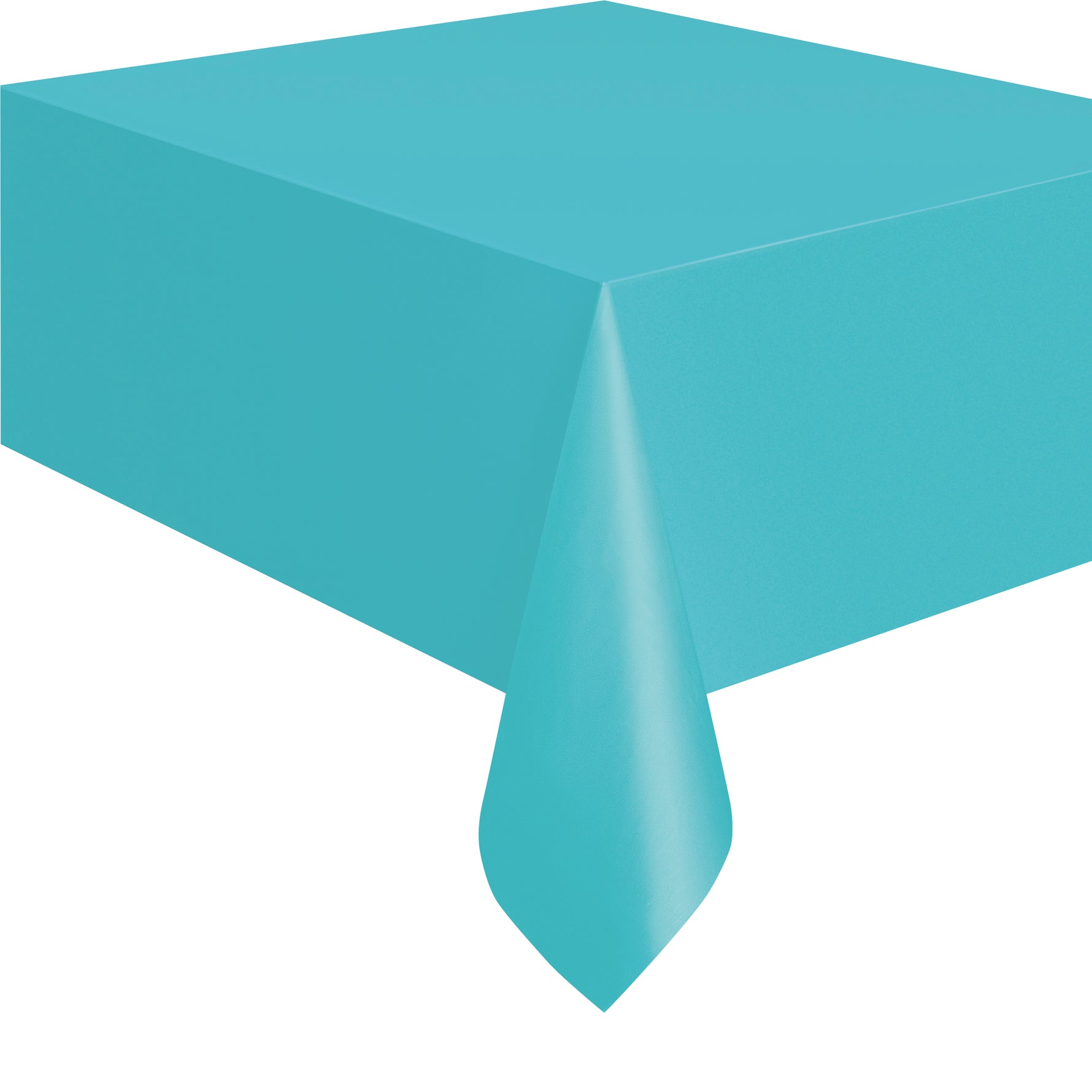 Terrific Teal Rectangular Plastic Table Cover, 54" x 108" - Image 3