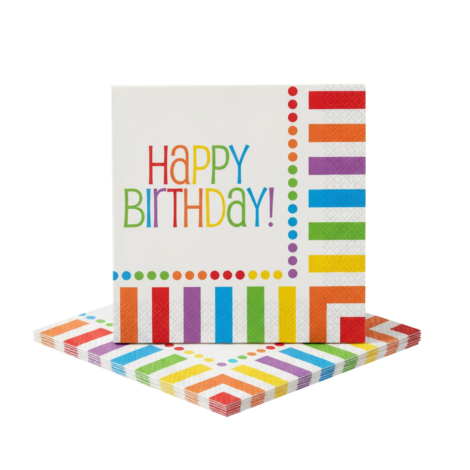 Rainbow Birthday "Happy Birthday" Luncheon Napkins, 16ct
