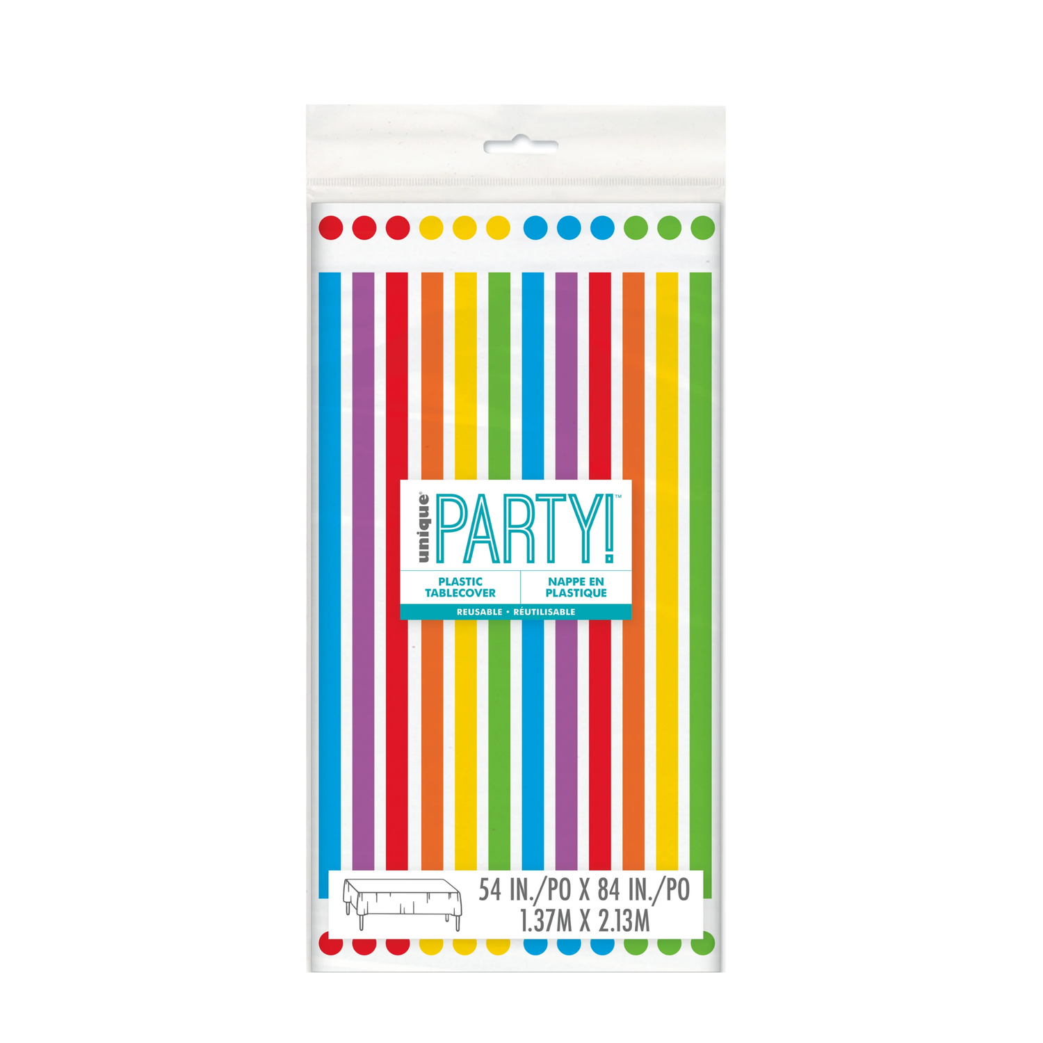 Rainbow Birthday Rectangular Plastic Table Cover, 54" x 84"