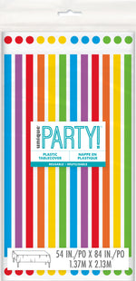 Rainbow Birthday Rectangular Plastic Table Cover, 54" x 84"