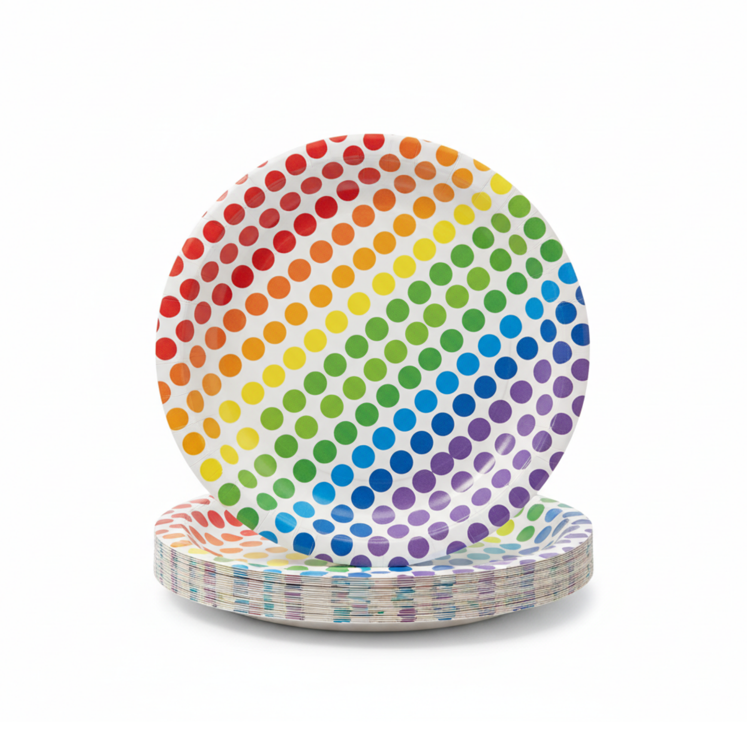 Rainbow Birthday Round 7" Dessert Plates, 8ct