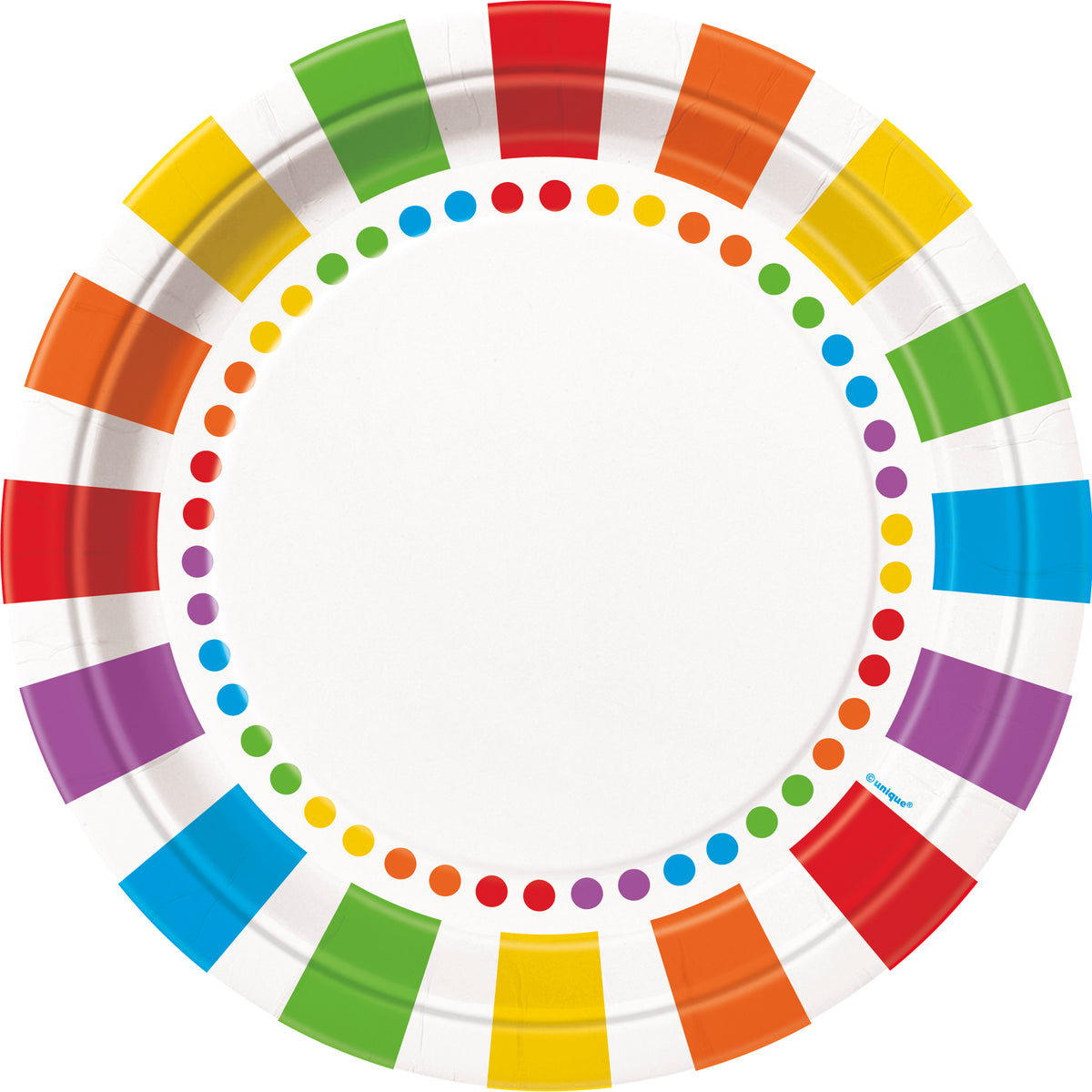 Rainbow Birthday Round 9" Dinner Plates, 8ct