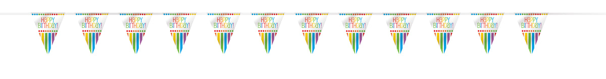 Rainbow Birthday Flag Banner, 12ft - Image 3