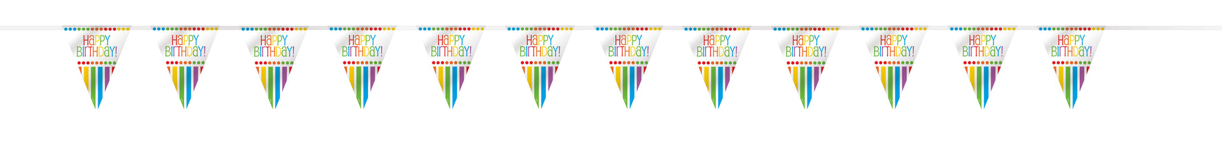 Rainbow Birthday Flag Banner, 12ft - Image 3