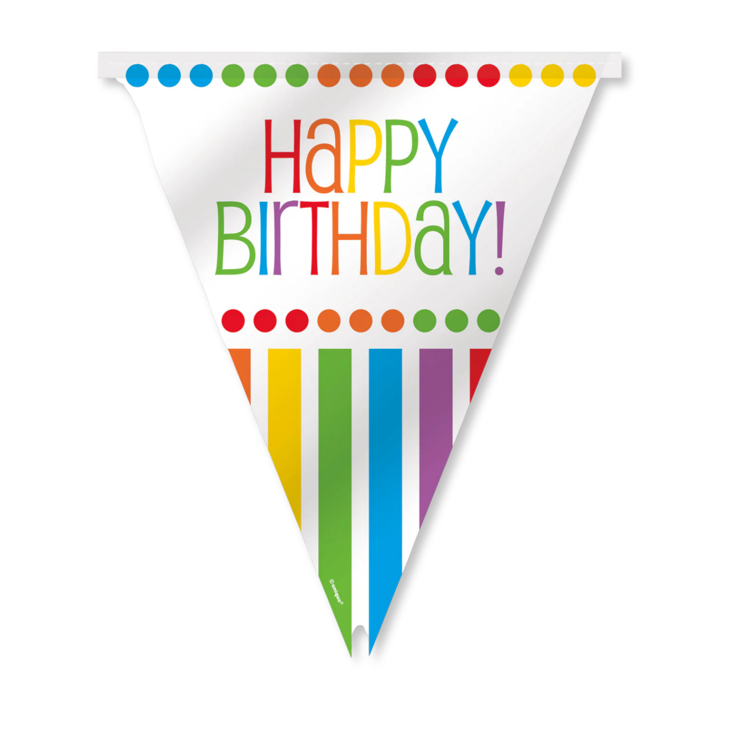 Rainbow Birthday Flag Banner, 12ft