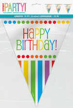 Rainbow Birthday Flag Banner, 12ft - Image 2
