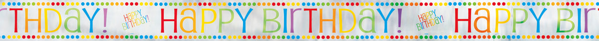 Foil Rainbow Birthday Banner, 12 ft