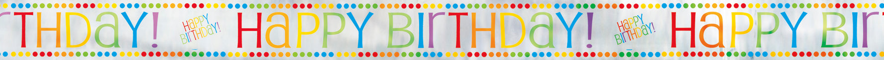 Foil Rainbow Birthday Banner, 12 ft