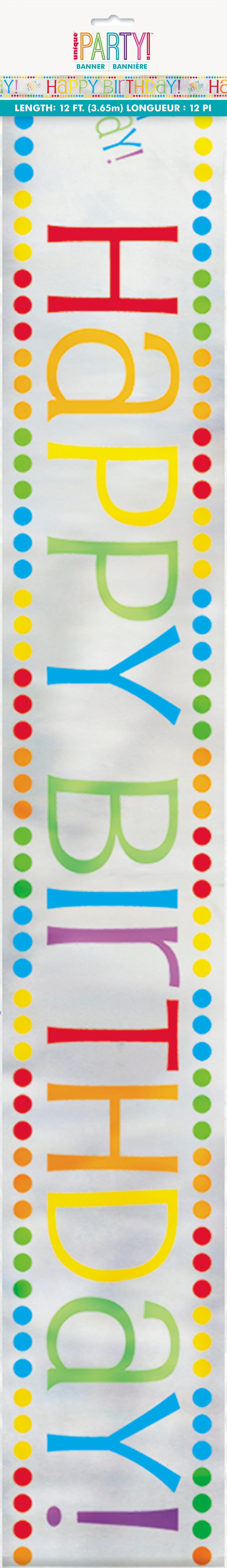 Foil Rainbow Birthday Banner, 12 ft - Image 3