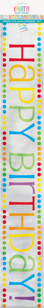 Foil Rainbow Birthday Banner, 12 ft - Image 3
