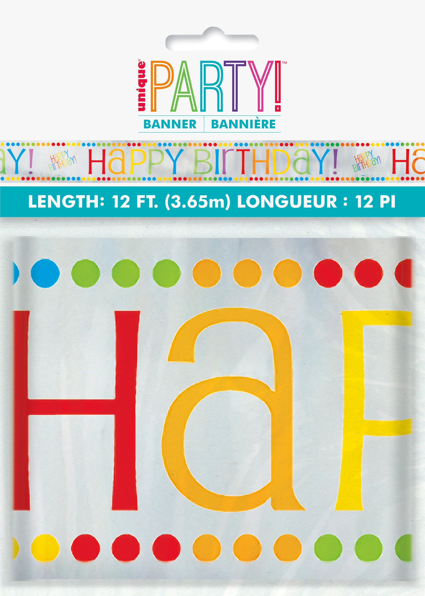 Foil Rainbow Birthday Banner, 12 ft - Image 4