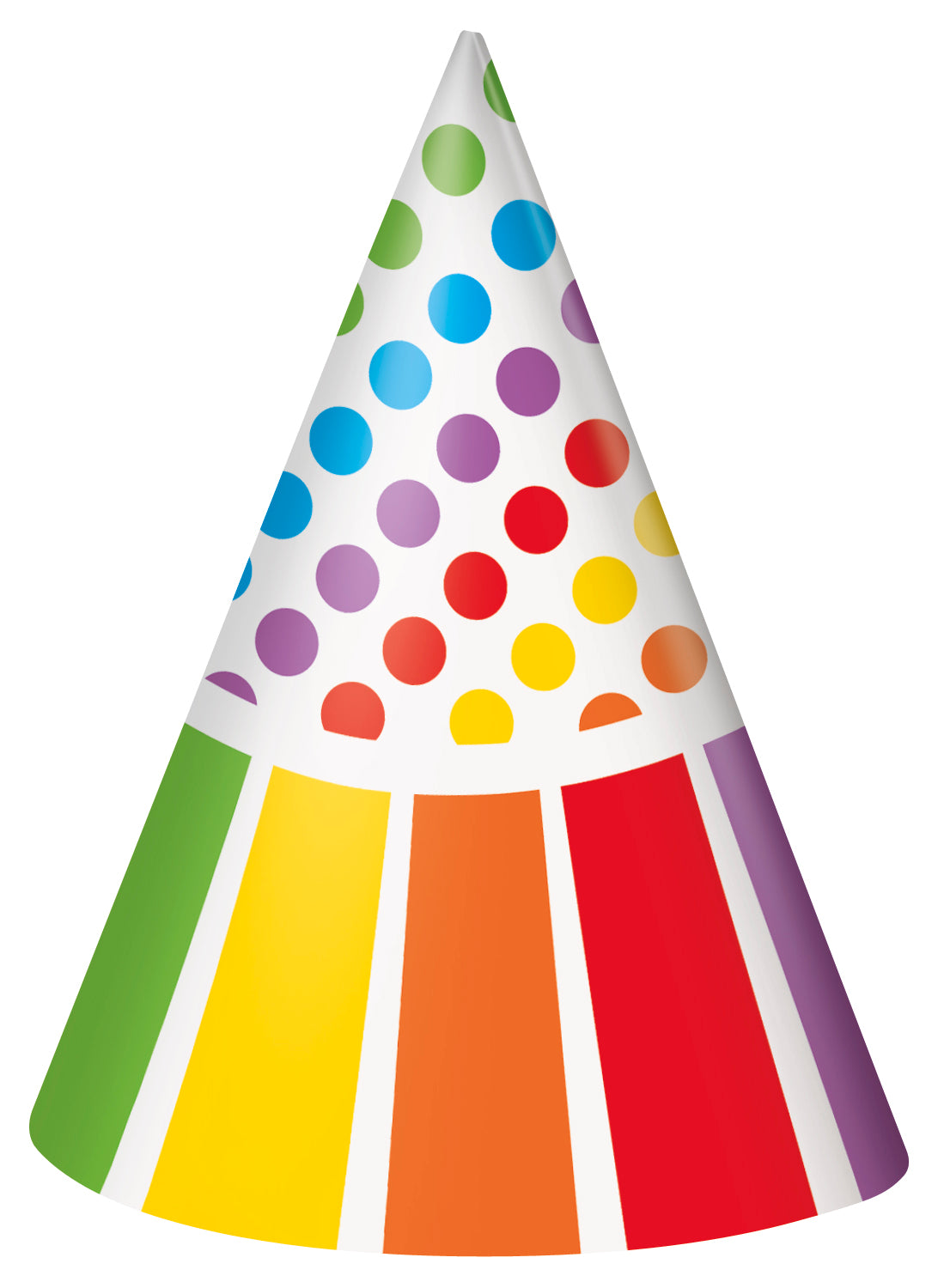 Rainbow Birthday Party Hats, 8ct