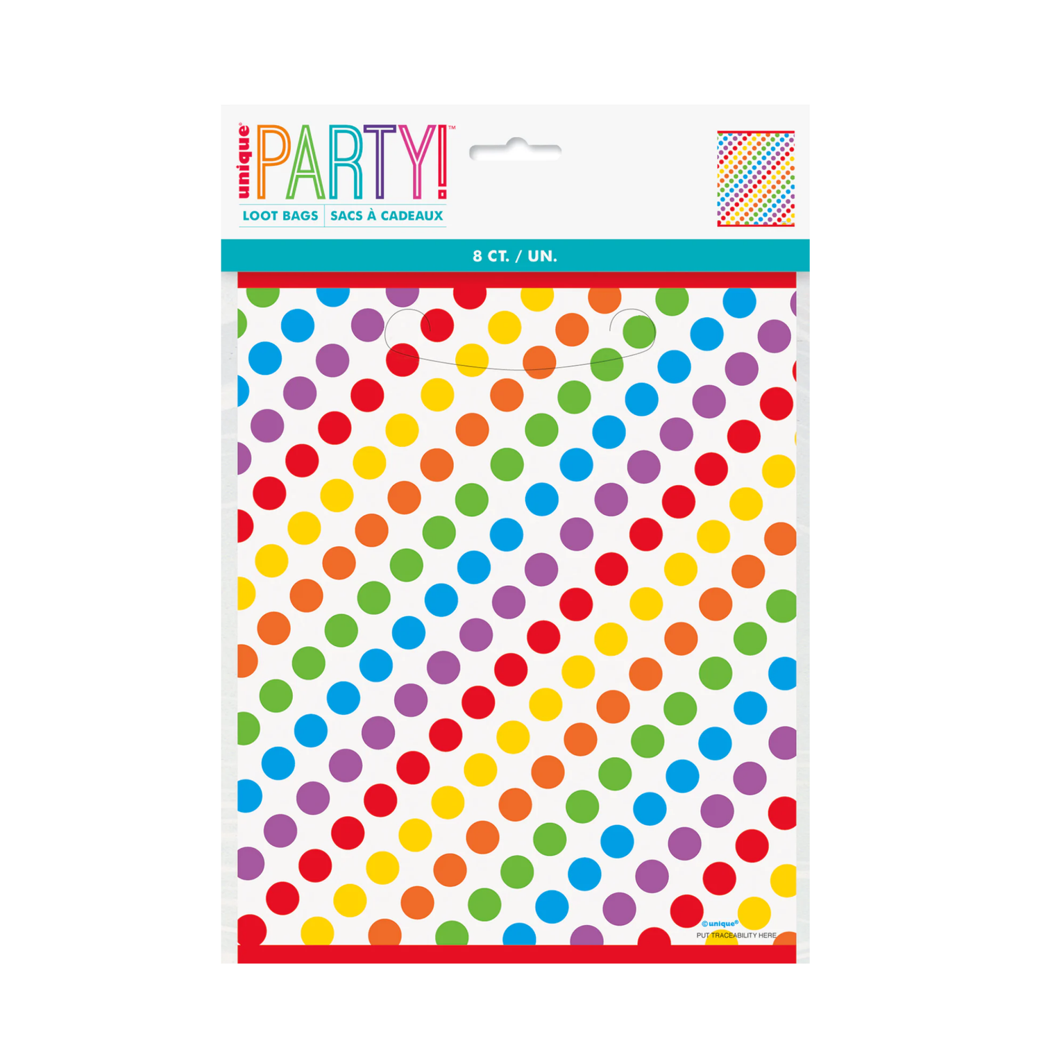 Rainbow Birthday Loot Bags, 8ct