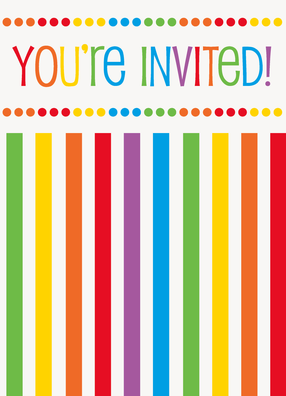 Rainbow Birthday Invitations, 8ct