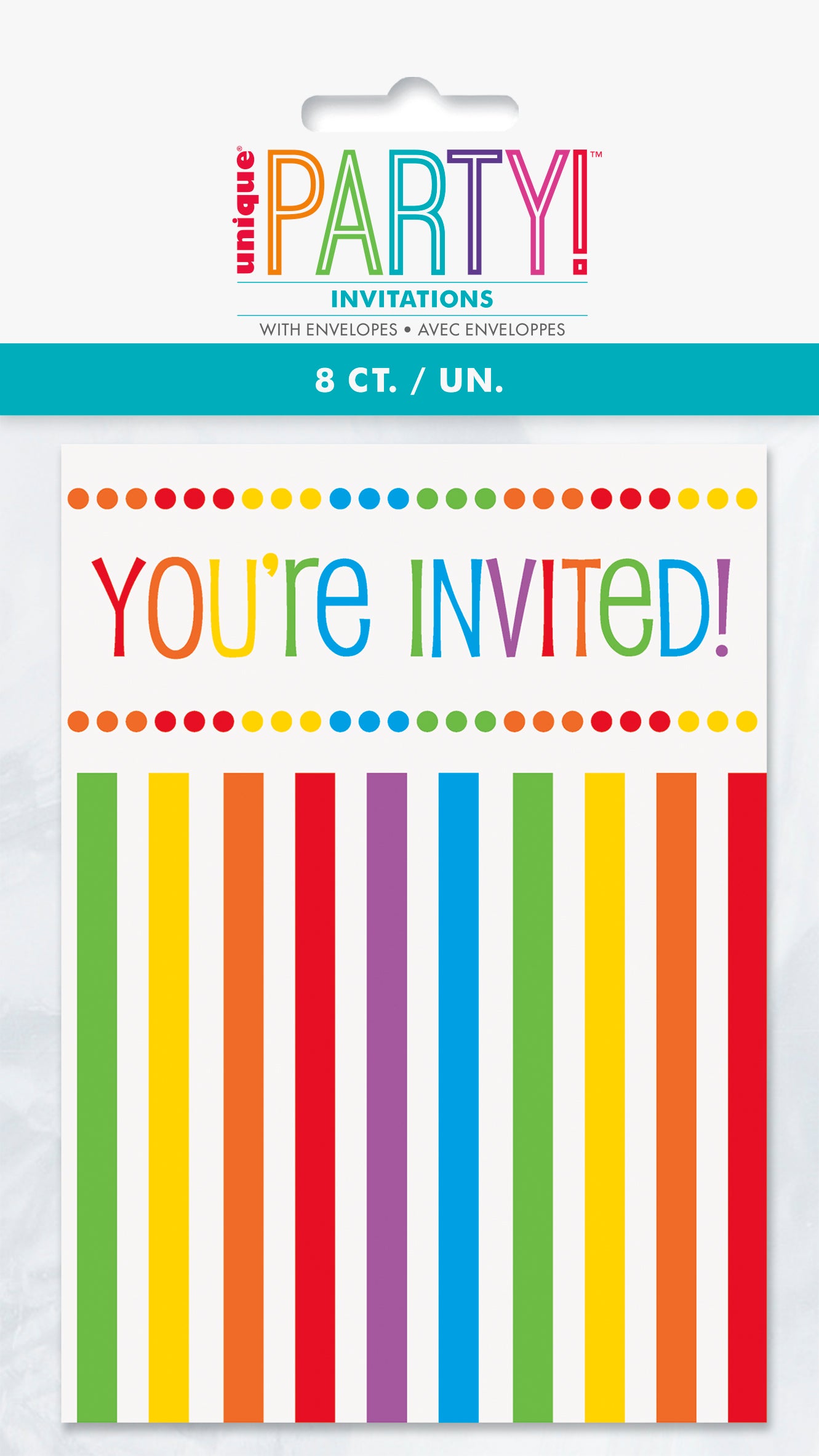 Rainbow Birthday Invitations, 8ct - Image 2