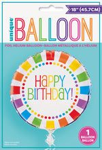 Rainbow Birthday Round Foil Balloon 18", Packaged - Image 2