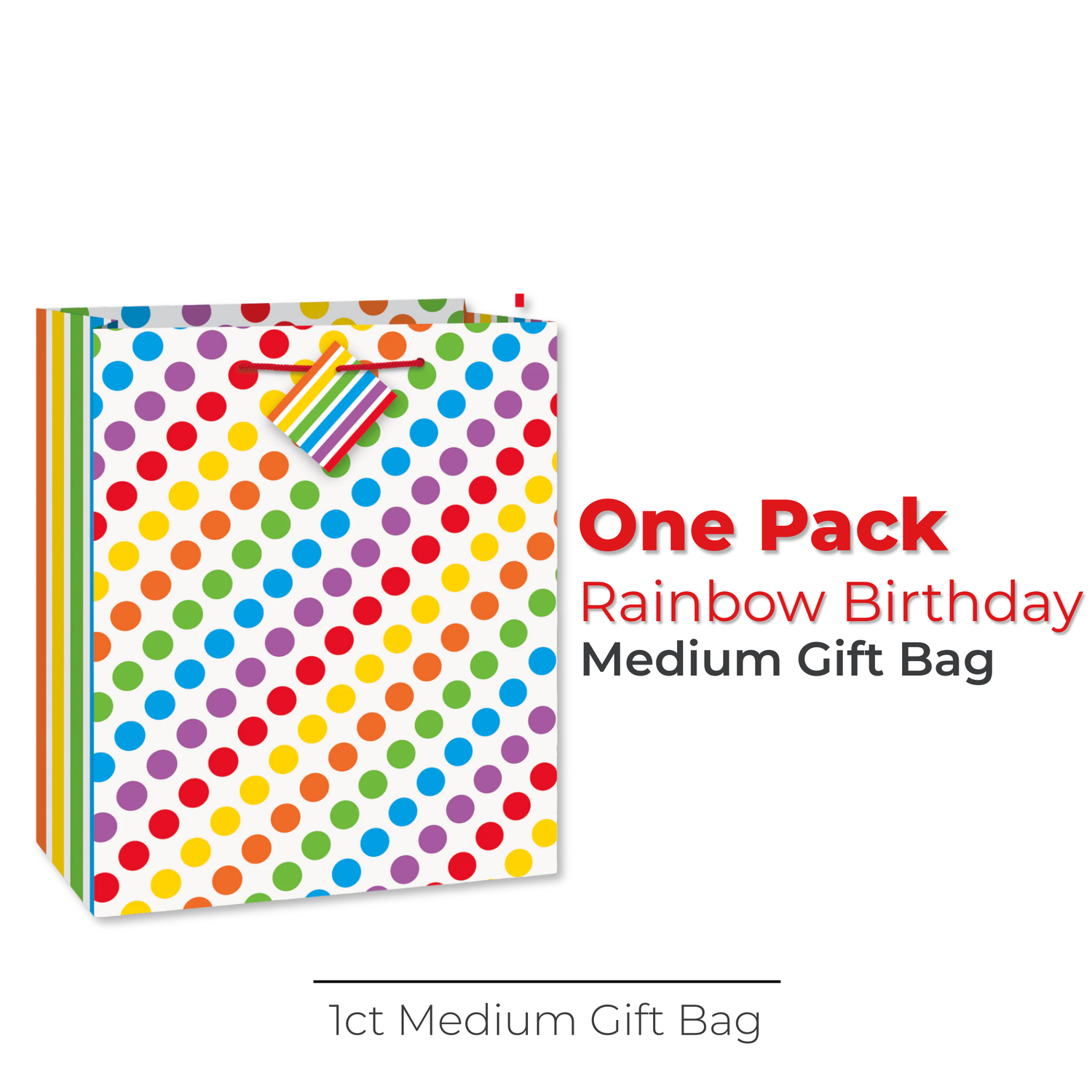 Rainbow Birthday Medium Gift Bag