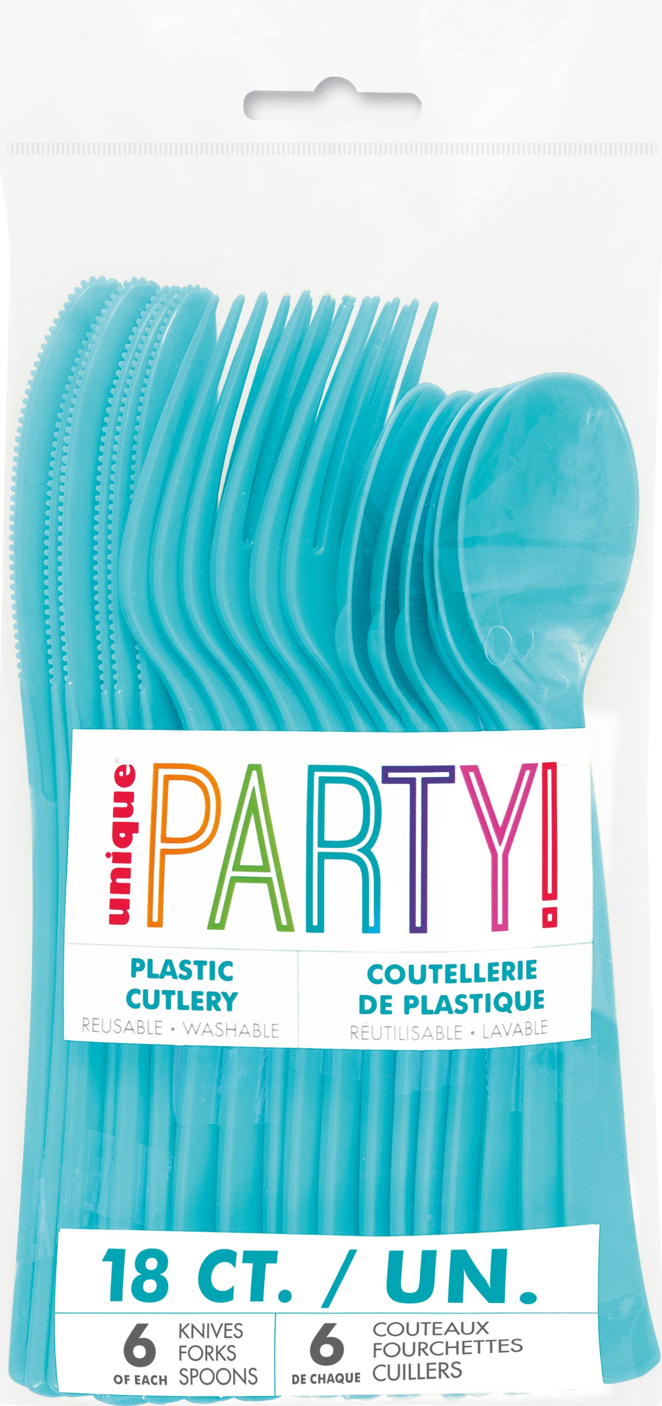 Terrific Teal Assorted Plastic Cutlery, 18ct