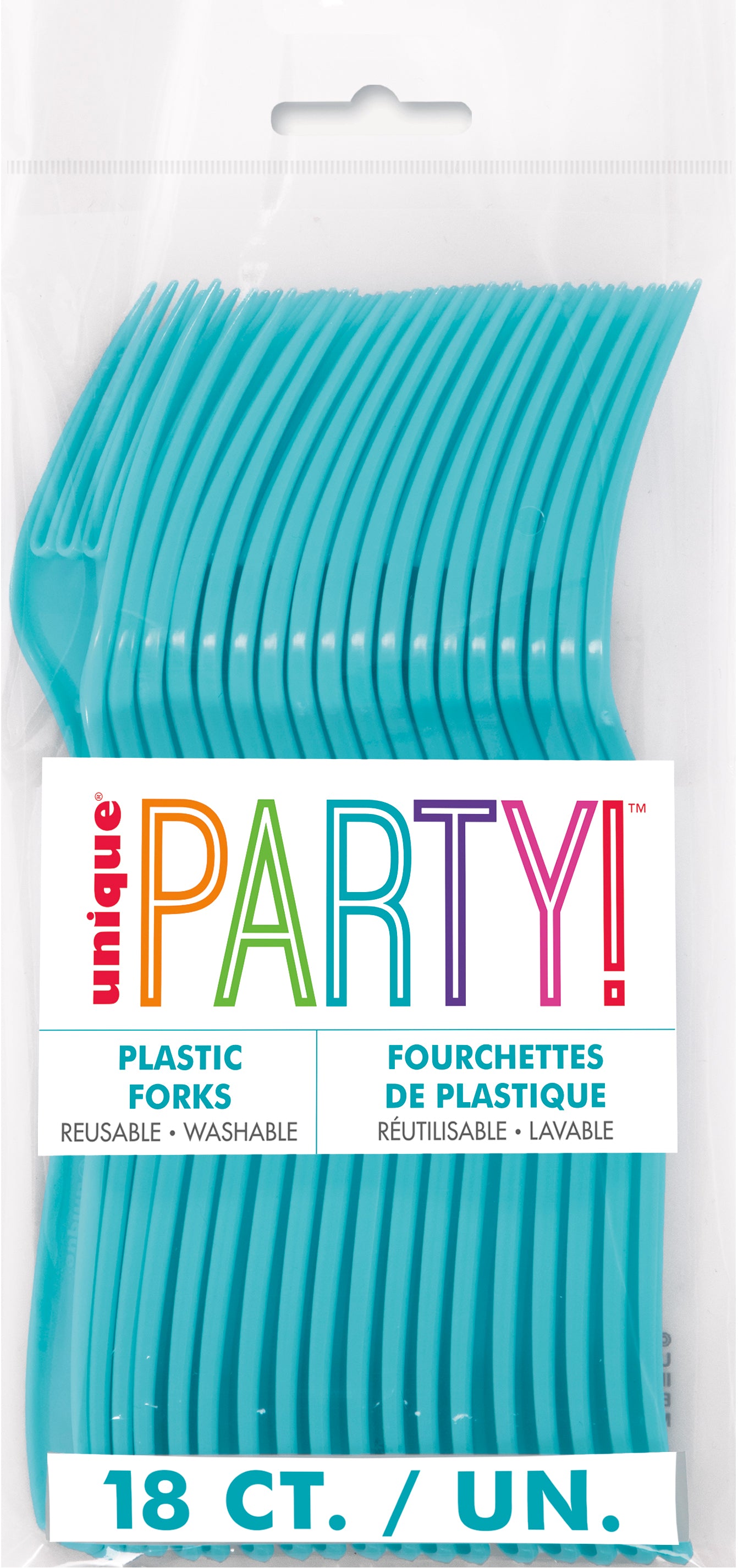 Terrific Teal Plastic Forks, 18ct - Image 2