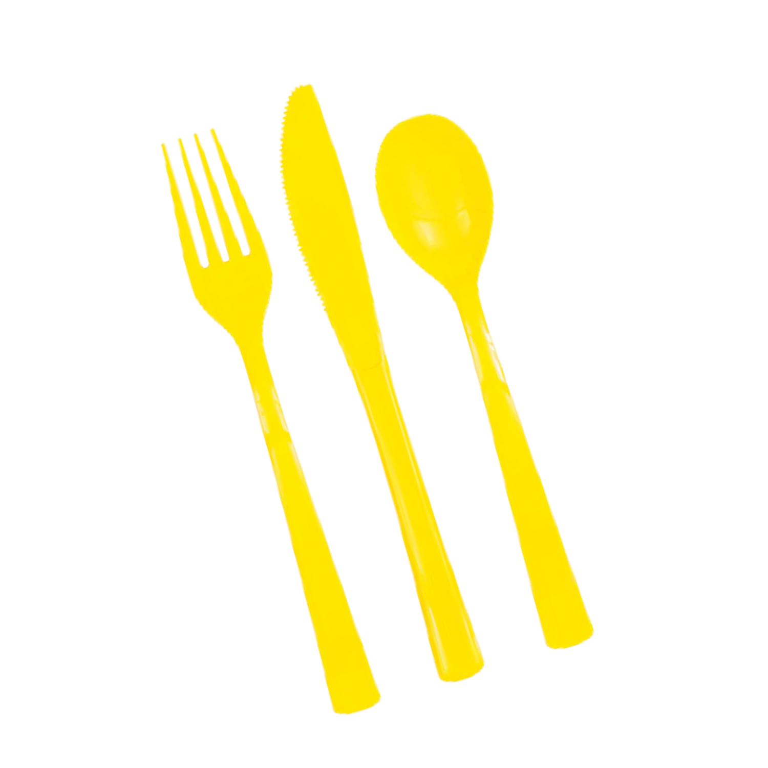 Neon Yellow Solid Assorted Plastic Cutlery, 18ct - Bag