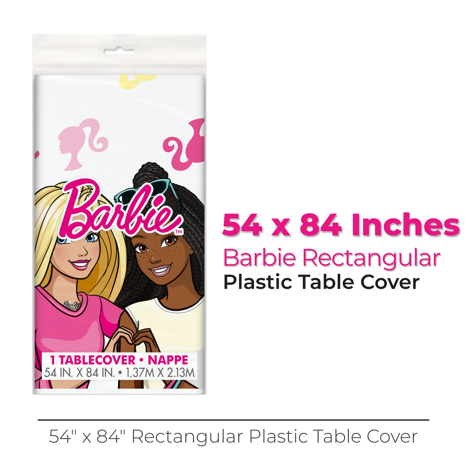Barbie Rectangular Plastic Table Cover, 54" x 84"